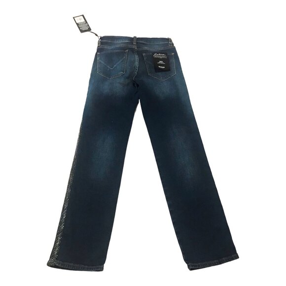 Hudson Nico Midrise Cigarette Jeans Size 24 Blue Chain Trim NWT - Picture 3 of 14